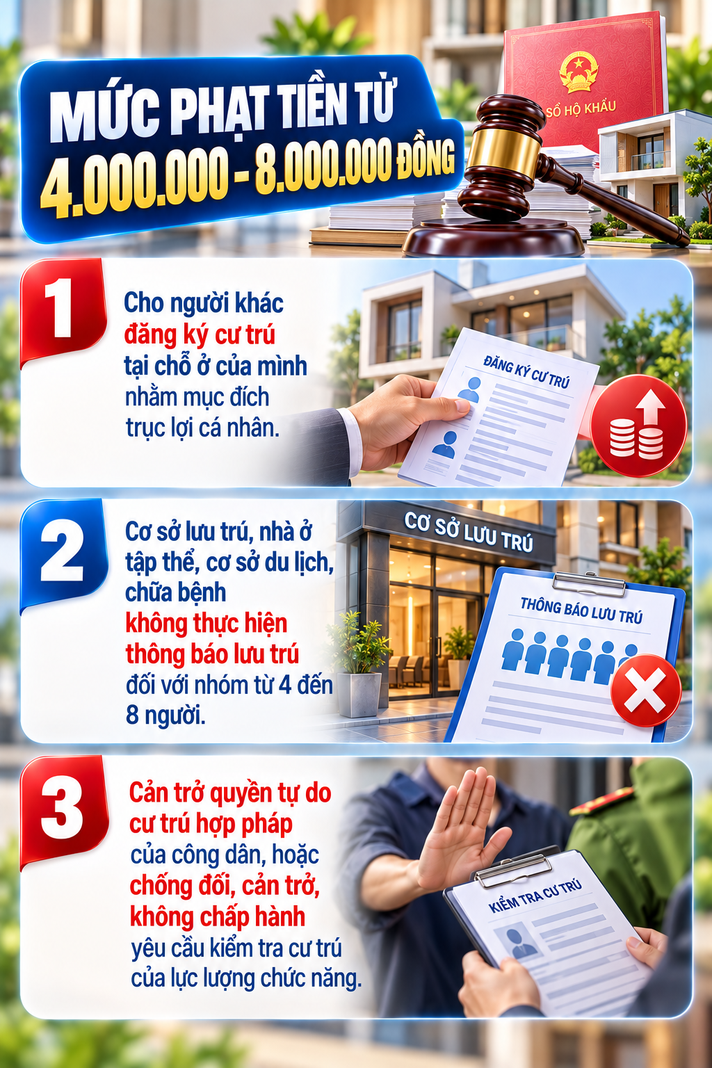 Tất cả người dân chú ý mức phạt về cư trú tới 8 triệu đồng đã áp dụng - Ảnh 2.