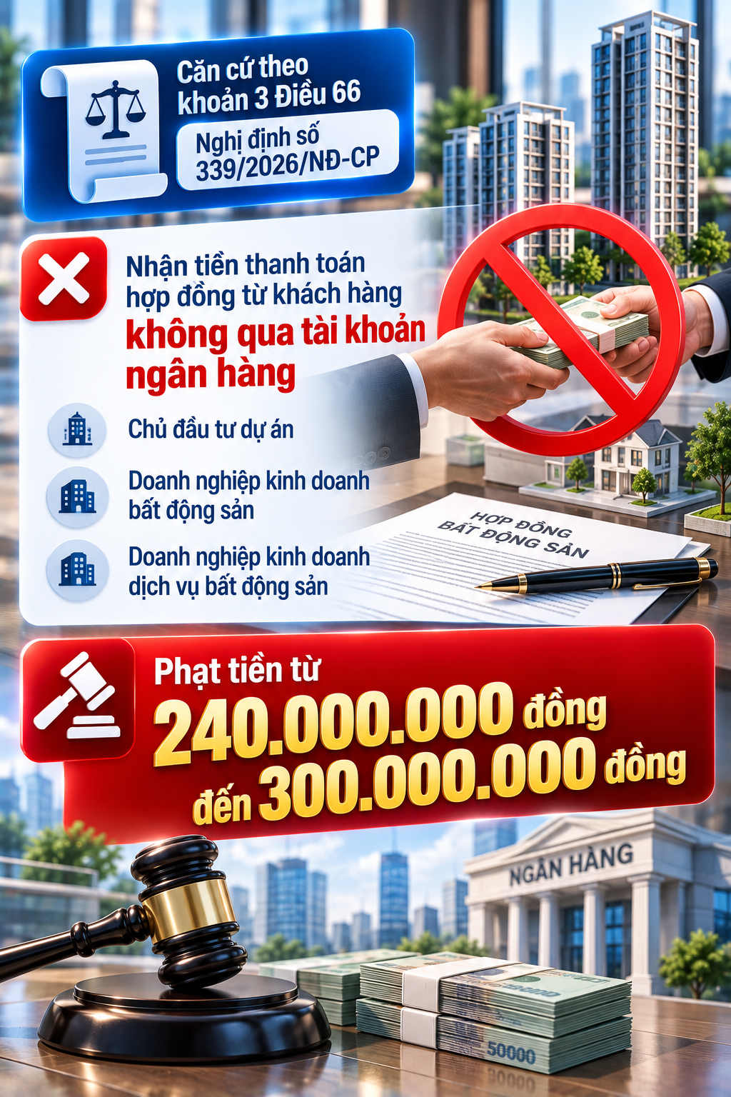 Tất cả người dân mua bán bất động sản chú ý mức phạt 300 triệu đồng liên quan tài khoản ngân hàng - Ảnh 1.