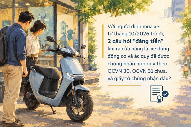 Từ ngày 9/10/2026, đi mua xe máy điện được kiểm tra 2 chuẩn kỹ thuật mới - Ảnh 2.