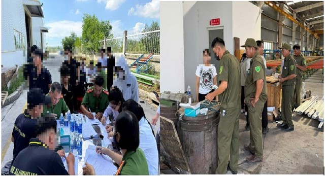 Công an kiểm tra 56 công nhân, nhân viên của một công ty ảnh 2