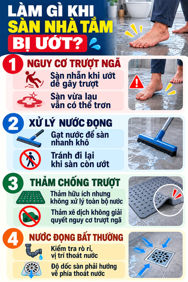 Làm gì khi sàn nhà tắm bị ướt? - Ảnh 2.