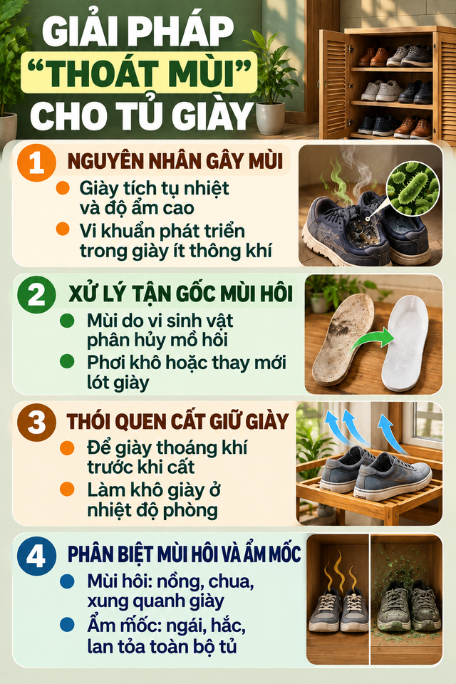 Giải pháp "thoát mùi" hôi cho tủ giày - Ảnh 2.